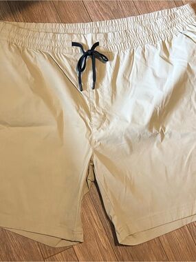 Stylus Men's Light Tan Elastic Waist Shorts with Drawstring